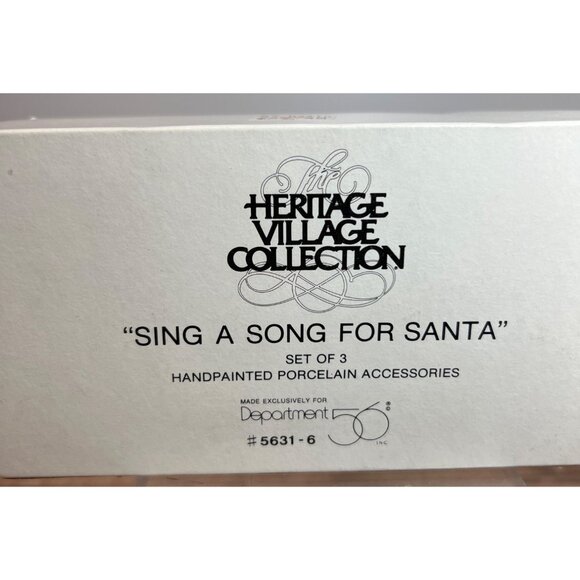 Dept 56 Snow Village "Sing A Song For Santa" Set Of 3 Handpainted Porcelain - Picture 4 of 4